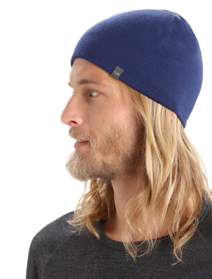 Icebreaker Unisex Merino Pocket Beanie Férfi Kalap Királykék Sötétkék | HU 1104RVDW